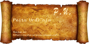 Peits Uránia névjegykártya